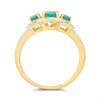 9ct Triple Emerald And Diamond Cluster Ring, 1/2ct - D7513 Alternative Image