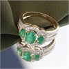 9ct Triple Emerald And Diamond Cluster Ring, 1/2ct - D7513 Alternative Image