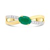 9ct Off-set Oval Emerald And Diamond Crossover Ring - D7515 Alternative Image