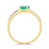 9ct Off-set Oval Emerald And Diamond Crossover Ring - D7515 Alternative Image