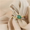 9ct Off-set Oval Emerald And Diamond Crossover Ring - D7515 Alternative Image