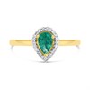 9ct Gold Emerald And Diamond Cluster Ring - 7pts - D7618 Alternative Image