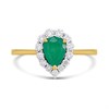 9ct Pear Emerald And Diamond Cluster Ring, 1/3ct - D7621 Alternative Image