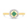 9ct Princess Cut Emerald And Diamond Cluster Ring - D7636 Alternative Image
