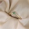 9ct Princess Cut Emerald And Diamond Cluster Ring - D7636 Alternative Image