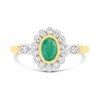 9ct Oval Emerald And Diamond Cluster Ring, 1/4ct - D7637 Alternative Image