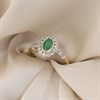 9ct Oval Emerald And Diamond Cluster Ring, 1/4ct - D7637 Alternative Image