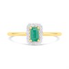 9ct Rectangular Emerald And Diamond Cluster Ring - D7638 Alternative Image