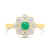9ct Emerald And Diamond Round Cluster Ring - D7641 Alternative Image
