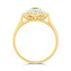 9ct Emerald And Diamond Round Cluster Ring - D7641 Alternative Image