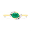 9ct Off-set Oval Emerald And Diamond Cluster Ring - D7642 Alternative Image