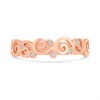 9ct Rose Gold Diamond-Set Swirl Ring - D78101 Alternative Image