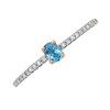 9ct Rose Gold Blue Topaz And Diamond Ring - 8pts - D7825 Alternative Image
