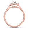 9ct Rose Gold Diamond Halo Cluster Ring - 20pts - D7835 Alternative Image