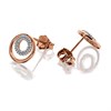 9ct Rose Gold Diamond Circle Stud Earrings - 10pts per pair - D7853 Alternative Image