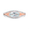 9ct Rose Gold Transverse Blue Topaz And Diamond Cluster Ring - D7860 Alternative Image