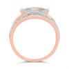 9ct Rose Gold Transverse Blue Topaz And Diamond Cluster Ring - D7860 Alternative Image