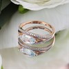 9ct Rose Gold Transverse Blue Topaz And Diamond Cluster Ring - D7860 Alternative Image