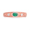 9ct Rose Gold Matt Finish Emerald And Diamond Ring - D7862 Alternative Image