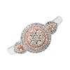 One In A Million 9ct Two Colour Gold Pink Diamond Cluster Ring - 35pts - D78918 Alternative Image
