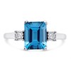 9ct White Gold Blue Topaz And Diamond Trilogy Ring - 6pts - D7921 Alternative Image