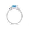 9ct White Gold Blue Topaz And Diamond Trilogy Ring - 6pts - D7921 Alternative Image