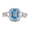 9ct White Gold Blue Topaz And Diamond Ring - 10pts - D7945 Alternative Image