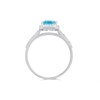 9ct White Gold Blue Topaz And Diamond Ring - 10pts - D7945 Alternative Image