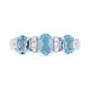 9ct White Gold Blue Topaz And Diamond Ring - 10pts - D7948 Alternative Image