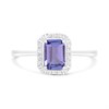 9ct White Gold Rectangular Tanzanite And Diamond Cluster Ring - D7953 Alternative Image