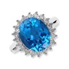 9ct White Gold Diamond And Blue Topaz Cluster Ring - 1/2ct - D7959 Alternative Image