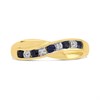 9ct Gold Sapphire And Diamond Crossover Half Eternity Ring - D81265 Alternative Image