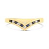 9ct Gold Sapphire And Diamond Wishbone Ring - 10pts - D81266 Alternative Image