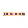 9ct Channel-Set Ruby And Diamond Half-Eternity Ring, 1/4ct - D8249 Alternative Image