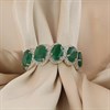 9ct Emerald And Diamond Half Hoop Ring, 20pts - D8273 Alternative Image