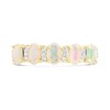 9ct Gold Oval Opal And Diamond Half Hoop Ring - D8323 Alternative Image