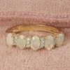 9ct Gold Oval Opal And Diamond Half Hoop Ring - D8323 Alternative Image