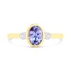 9ct Gold Rubover-Set Tanzanite And Diamond Ring - D8325 Alternative Image