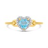 9ct Blue Topaz And Diamond Heart Cluster Ring - D8327 Alternative Image