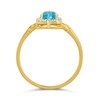 9ct Blue Topaz And Diamond Heart Cluster Ring - D8327 Alternative Image