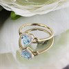 9ct Blue Topaz And Diamond Heart Cluster Ring - D8327 Alternative Image