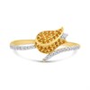 9ct Citrine Flower And Diamond Crossover Ring - D8328 Alternative Image