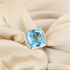 9ct Cushion Blue Topaz And Diamond Cluster Ring - D84107 Alternative Image