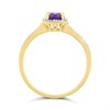9ct Cushion Amethyst And Diamond Cluster Ring - D84108 Alternative Image