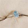 9ct Cushion Blue Topaz And Diamond Cluster Ring - D84109 Alternative Image