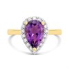 9ct Pear Amethyst And Diamond Cluster Ring - D84110 Alternative Image