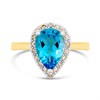 9ct Pear Blue Topaz And Diamond Cluster Ring - D84111 Alternative Image