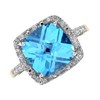 9ct Gold Cushion Blue Topaz And Diamond Ring - 7pts - D8416 Alternative Image