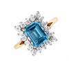 9ct Gold Blue Topaz And Diamond Cluster Ring - 10pts - D8420 Alternative Image