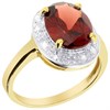 9ct Gold Oval Garnet And Diamond Cluster Ring - D84270 Alternative Image